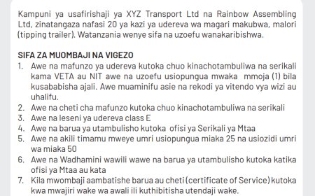 20 driver jobs at XYZ Transport Ltd and Rainbow Assembling Ltd July 2026