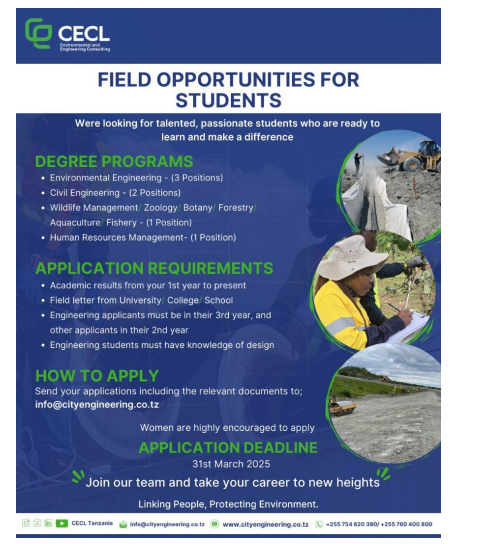CECL FIELD OPPORTUNITIES FOR STUDENTS
